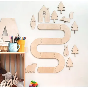 Obraz Dřevia Nástěnná dekorace do dětského pokoje - Kouzelná cesta lesem