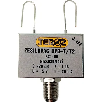 Příjem digitálního pozemního vysílání anténní zesilovač DVB-T / DVB-T2 20dB TEROZ č.493 symetrizační člen