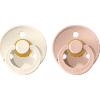 Bibs Dudlíky COLOUR Ivory/Blush - velikost 3, přír.kaučuk 2ks