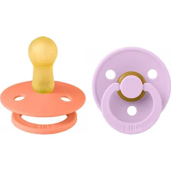 dudlíky Bibs Dudlíky COLOUR Papaya/Violet Sky - velikost 2, přír.kaučuk 2ks