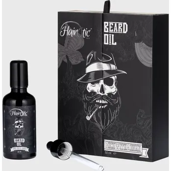 Hairotic Beard Oil vyživující olej na vousy s roll-on aplikátorem, magnetický box 50 ml