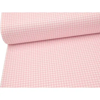 Mirtex Plátno košilovina HALENA 160/33432 Kostka růžová šíře 140cm Zbytková metráž