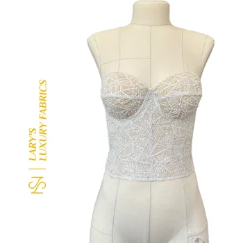 Korzet Krajkový korzet ivory, lístečky Velikost: S