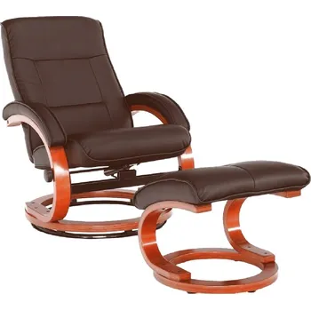 Křeslo Relaxační polohovatelné křeslo, tmavohnědá, RYAN