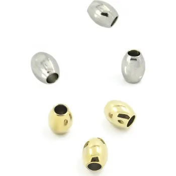 Materiál na výrobu šperku Leštěný korálek 5-7mm - 1Ks - 5 x 4 mm / Nerez RL / 1Ks