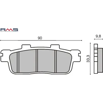 Brzdová destička Brzdové destičky RMS 225102760 organické KYMCO Downtown 300 2009-2016