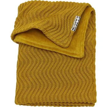 Dětská deka Meyco deka do kočárku/kolébky samet The waves ochre