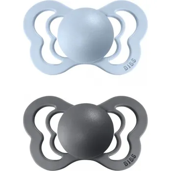 dudlíky Bibs Dudlíky COUTURE ORTODONTIC SILIKON Iron/Baby Blue velikost 1, 2ks