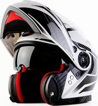 Helma na motorku MAXX FF 950 bílá/černá XXL