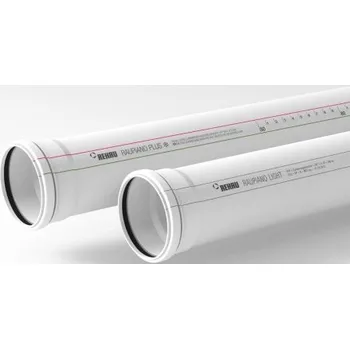 Kanalizační potrubí Rehau RAUPIANO LIGHT trubka odpadní odhlučněná DN160, 500mm, s hrdlem a gumovým těsněním, PP, bílá
