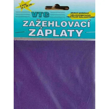 Textilní nažehlovací páska Nažehlovací záplaty 15x20 cm 3 kusy fialová tmavá