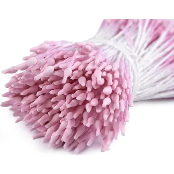 umělá květina Květinové pestíky matné - 4 růžová sv.