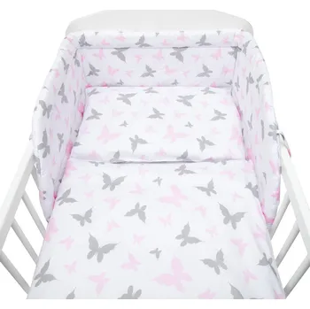 Povlečení 3-dílné ložní povlečení New Baby 100/135 cm bílé motýli