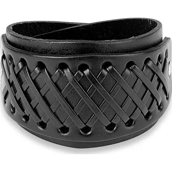 Náramek Steel Edge Kožený náramek SESL0215 Barva: Černá
