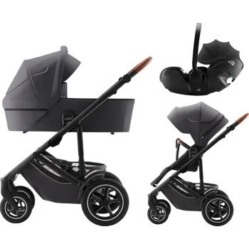 Kočárek Britax Römer SET 3v1 Smile 5Z + hl. korba + autosedačka Baby-Safe PRO, Midnight Grey