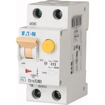 Proudový chránič Proudový chránič s jističem EATON PFL7-13/1N/003/B 13A 30mA AC PFL7-13/1N/B/003 263518