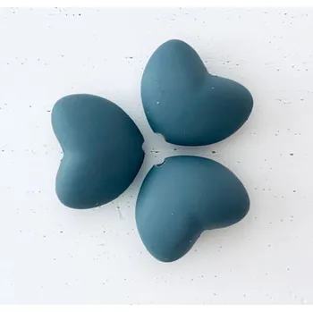 Silikonový korálek srdce 20mm šedý