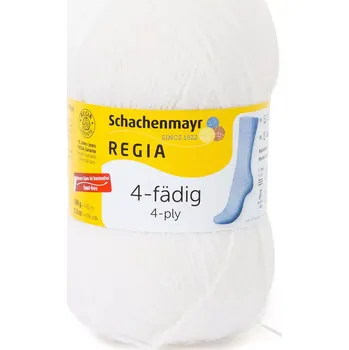 Příze Regia 4-Ply Uni 2080 Optická bílá (Ponožková příze Regia Uni 4 Ply 2080 super white)