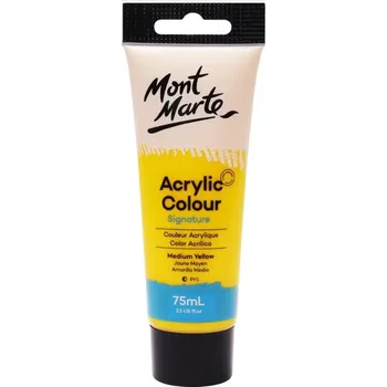 Vodová barva MontMarte Mont Marte akrylová barva,75ml, žlutá (Medium Yellow),tuba