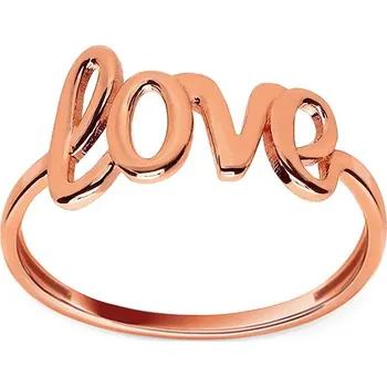 Prsten Prsten z růžového zlata s nápisem love IZ18452R + dárkové balení LUXUS zdarma