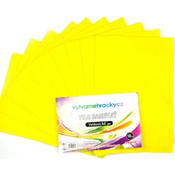 Výtvarný papír Filc - 10 ks, Světle žlutý, A4, 180 g