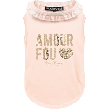 Obleček pro psa MILK&PEPPER Růžové triko pro buldočky Justine Velikost: 45L