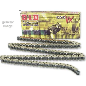 Řetězová sada pro motocykl Vx série x-kroužkový řetěz d.i.d chain 525vx3 1920 článků zlatá/černá 74951 1030261920