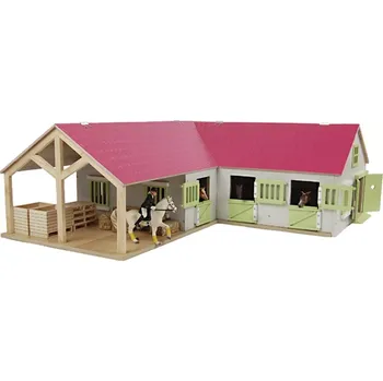 Kids Globe 610210 Stáj pro koně dřevěná 68 x 77 x 27 cm (Stáj pro koně Schleich)