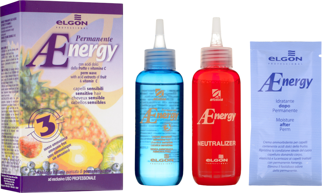 Elgon AEnergy 3 - Trvalá ondulace bez amoniaku pro citlivé vlasy 2 x 100 ml