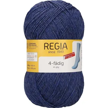 Příze Regia 4-Ply Uni 1846 blue jeans melír (Ponožková příze Regia Uni 4 Ply 1846 blue jeans meliert)
