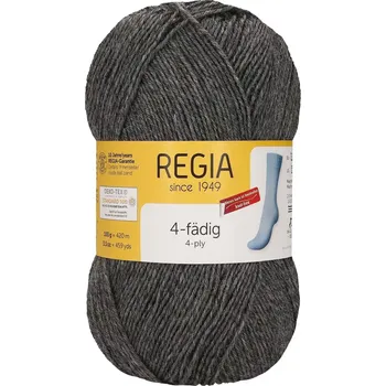 Příze Regia 4-Ply Uni 44 Středně šedý melír (Ponožková příze Regia Uni 4 Ply mittelgrau meliert)