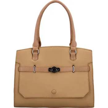 Kabelka Stylová dámská koženková kabelka na rameno Billie, tmavě béžová