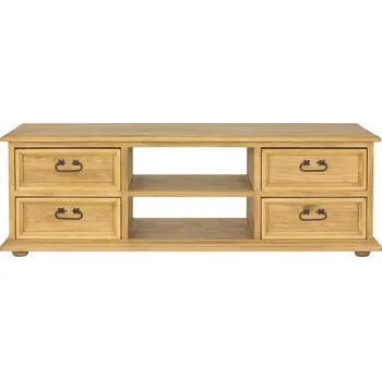 Televizní stolek Drewmax RV702 televizní stolek masiv borovice rustikal (Voskovaný borovicový nábytek)