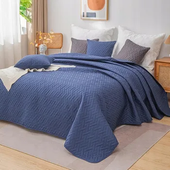 Přehoz na lůžko Oboustranný přehoz na námořnická modrá barva Seba (Z)