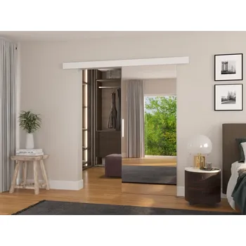 Interiérové dveře Posuvné dveře se zrcadlem Tess - 96 cm s tlumeným dojezdem Barva: Bílá