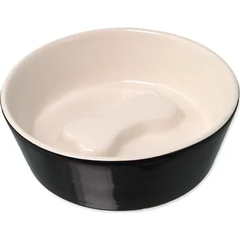 Miska pro psa Dog Fantasy Miska keramická černá/bílá kost 13x4,5 cm 200 ml