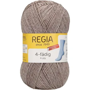 Příze Regia 4-Ply Uni 2070 Šedobéžová 210m/50g (Ponožková příze Regia Uni 4-Ply 2070 wood streaked)