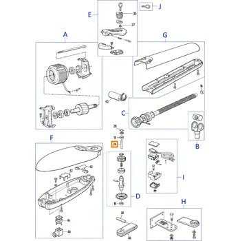 Pohon brány Nice PMPS5.4610 odblokovací čep (MB4005/4006/4024/5015/5016/5024)