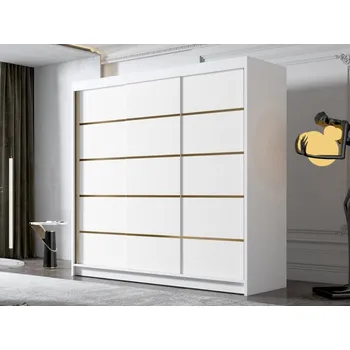Nábytek Šatní skříň Fezzart VII 200, Barva: bílá MIRJAN 5903211331886
