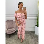 Overal s květovaným vzorem pudrově-růžová, VELIKOST UNI ( S, M , L )