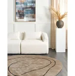 Koberec béžová viskóza ⌀ 200 cm asymetrický kulatý koberec nepravidelného tvaru Beliani