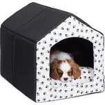 Iridog Bouda pro psa 2v1 HOUSIE MULTI no.2 černá s černými tlapky v40 x š35 x d50 cm