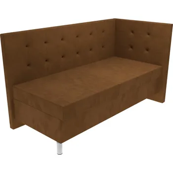 Postel Čalouněná postel Melisa s čelem s vtahy - Hnědá, 80 x 200 cm, Bez navýšení, Molitanová 12 cm