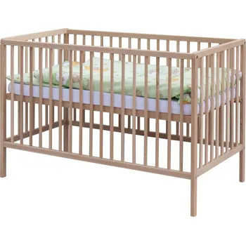 Dětská postýlka Dětská postýlka buk přírodní s výbavou - MRÁČEK zelený - Scarlett