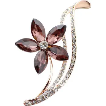 Brož Amparo Miranda® Brož Flower BR0275, Barva Purpurová