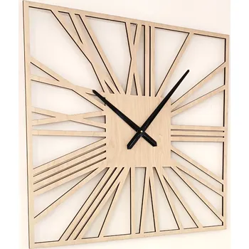 Hodiny MAJADESIGN Nástěnné hodiny Římské hranaté Velikost 30x30 cm břízové