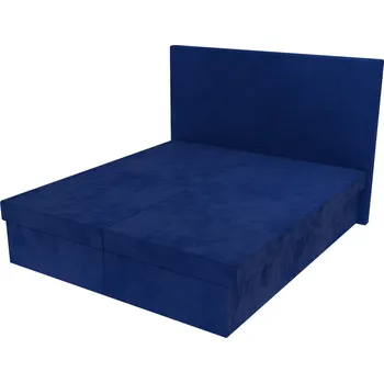 Postel Manželská postel Emma s hladkým čelem a úložným prostorem - Modrá, 170x195 cm, Bez navýšení, Molitanová 14 cm