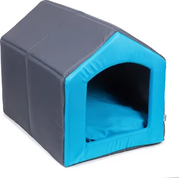 Bouda pro psa Iridog Bouda pro psa 2v1 HOUSIE MULTI no.1 šedá s tyrkysem v35 x š30 x d40 cm