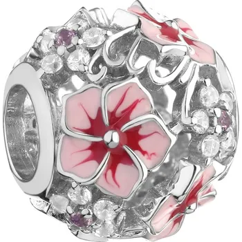 Přívěsek Stříbrný přívěsek Beads se zirkony a smaltem - květiny - AP535-4165
