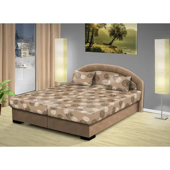 Postel Nabytekmorava Manželská postel s úložným prostorem Lenka 160x200 cm Barva: béžová / MEGA 031 béžová